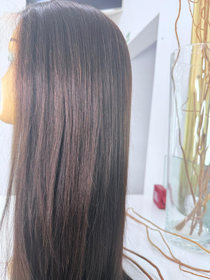 Sleek Straight Human Hair Wig – Natural Black